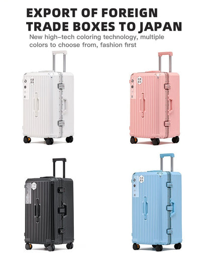 sushimu Mala de Viagem com Alça Larga Masculina 20 24 26 Bagagem de Mão Feminina PC Mala de Bordo com Estrutura de Alumínio