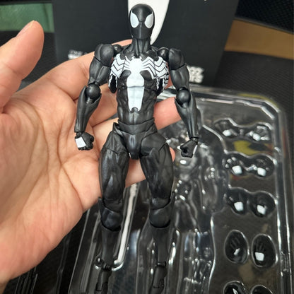 2025 de Alta Qualidade Terno Preto Vizinho Symbiote Homem-Aranha Preto Venom Battle Suit Articulado Boneco Messtoy Modelo Presente
