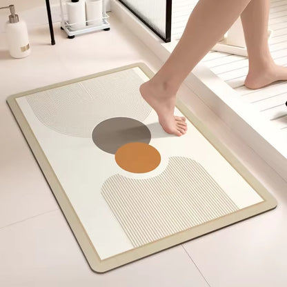 Anti-slip Rubber Door Water Absorbent Modern Rug Set Diatomite Bath Mats for Home Kitchen Bathroom Novelty Pattern Carpet