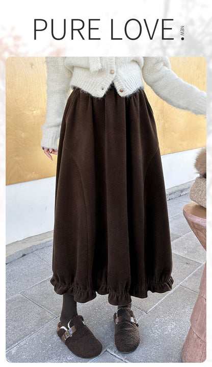 LOUISYAO Sweet Vintage Bouquet Skirt 2025 Winter Skirts Ofice Lady Fashion Premium  Senior Exquisite Long Women's A-Line Skirt