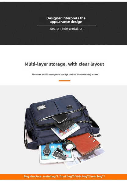 Mens Messenger Bag Crossbody Shoulder Bags Men Small Sling Pack for Work Business Waterproof Oxford Packs Satchel Purse