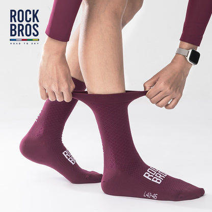 Meias de Ciclismo ROCKBROS Meias Esportivas Suaves Meias de Bicicleta com Absorção de Choque Tecido Respirável Meias Externas de Alta Elasticidade Um par