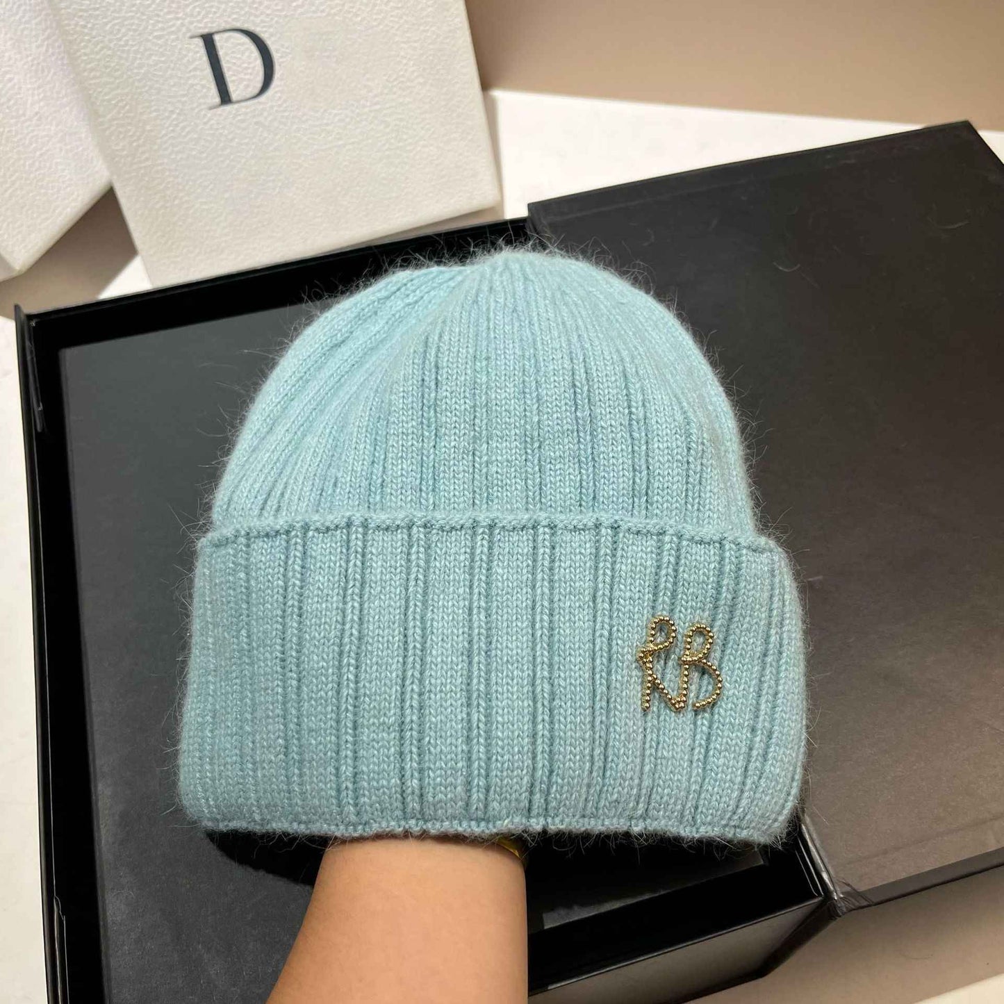 Women Ribbed Stretch Knit Beanie Soft Slouchy Wool Hat Extreme Cold Weather Warm Ear Protection Winter Fashion Cap