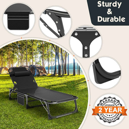 Folding Bed with Mattress, Portable Foldable Adult Bed Frame for Guest, Fold up Bed Cot for Indoor Outdoor Travel Camp V