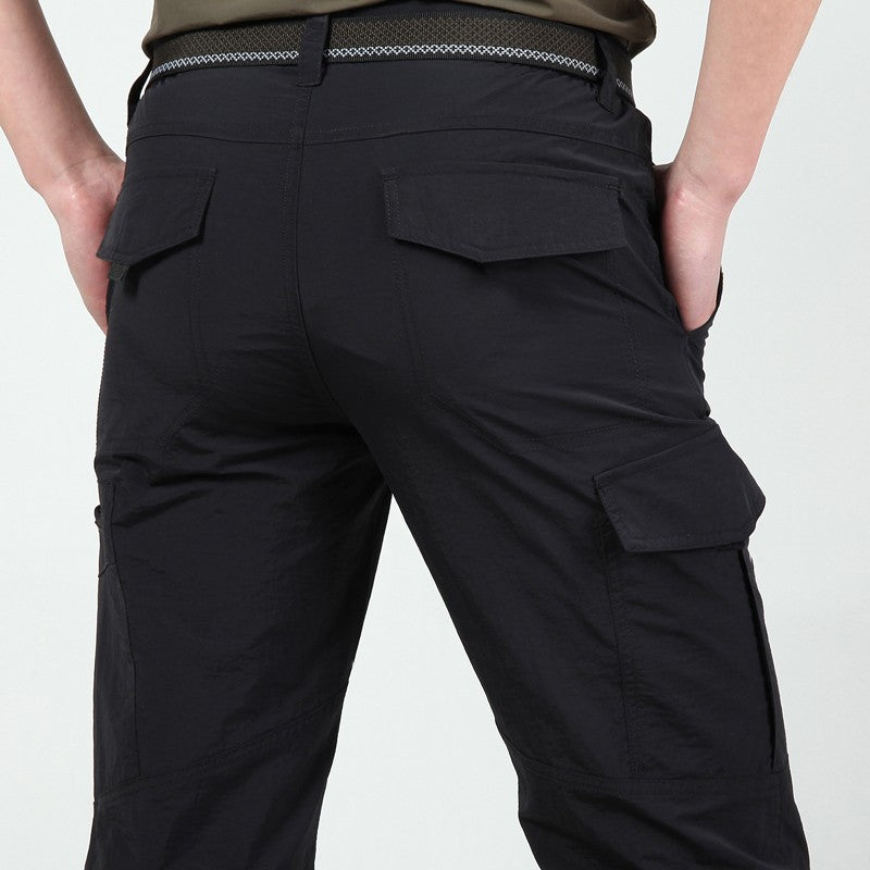 Calça Cargo Tática Masculina de Verão Leve Casual Impermeável Calça Casual Resistente ao Desgaste Multibolsos para Caminhada ao Ar Livre