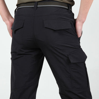 Calça Cargo Tática Masculina de Verão Leve Casual Impermeável Calça Casual Resistente ao Desgaste Multibolsos para Caminhada ao Ar Livre