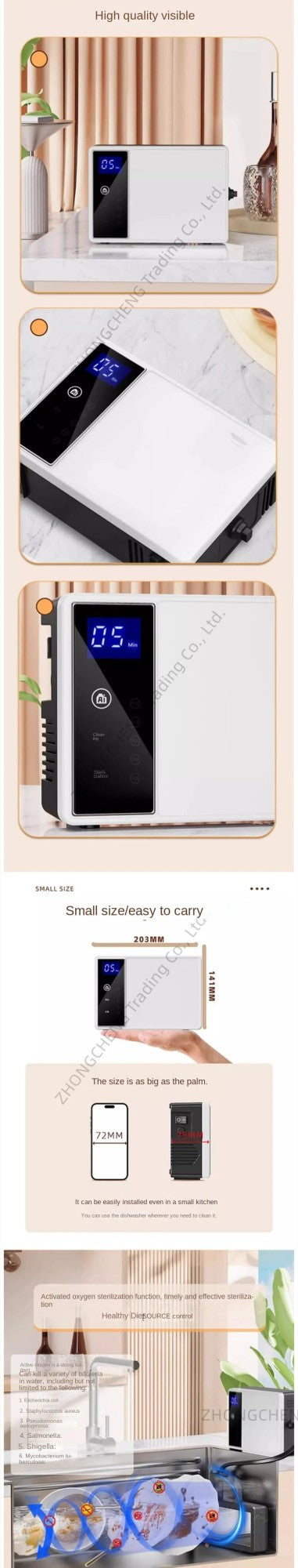 Household small, no-installation countertop dishwasher with sink, portable ultrasonic dishwasher