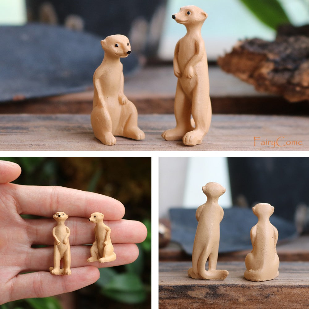 Miniature Fairy Garden Squirrels Set Miniature Forest Animal Figures Figurines Kit Mini Garden Supplies Bonsai Decorations