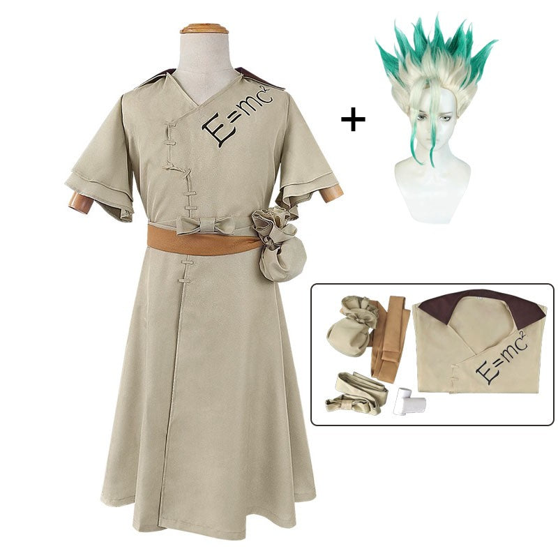 Senku Ishigami Cosplay Costume Wig Halloween Christmas Carnival Party Outfit Role Play Suit Comic Con Clothing
