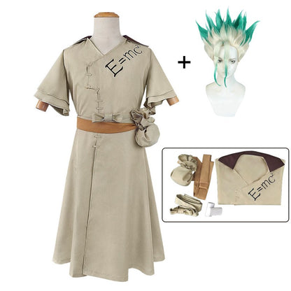Senku Ishigami Cosplay Costume Wig Halloween Christmas Carnival Party Outfit Role Play Suit Comic Con Clothing