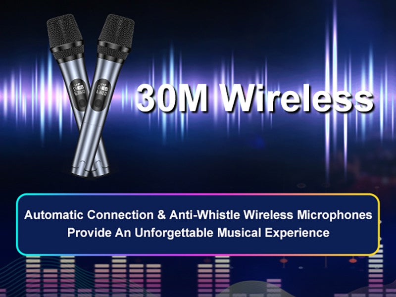 T10-T Wireless Bluetooth Speaker, Karaoke Machine with 2 Microphone, Home Karaoke Party Speaker with Led Light, Stage Subwoofers