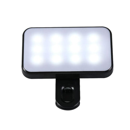 Nova Mini Luz Portátil para Selfie 3 Modos Brilho Ajustável Recarregável Clip-On para Celular Laptop Luz para Vídeo ao Vivo