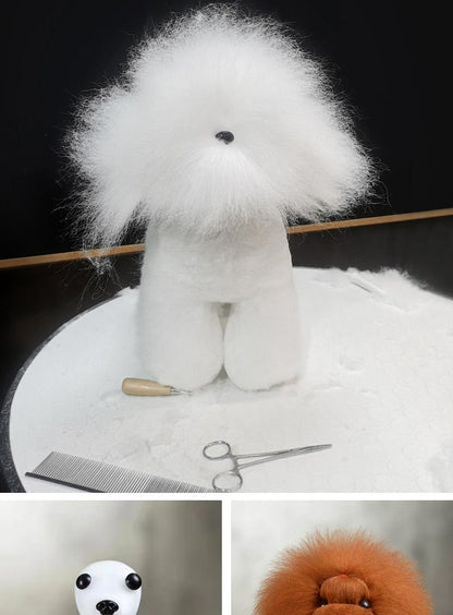 Simulador de pelos de animais de estimação beleza falsa esteticista praticando poodle padrão esqueleto de corpo inteiro modelo de cachorro para tosa