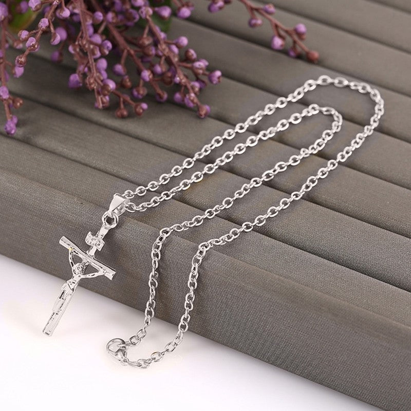 Joias Choker Cor Dourada Fashion Presente Colares e Pingentes Cruz INRI Feminino Masculino Presentes