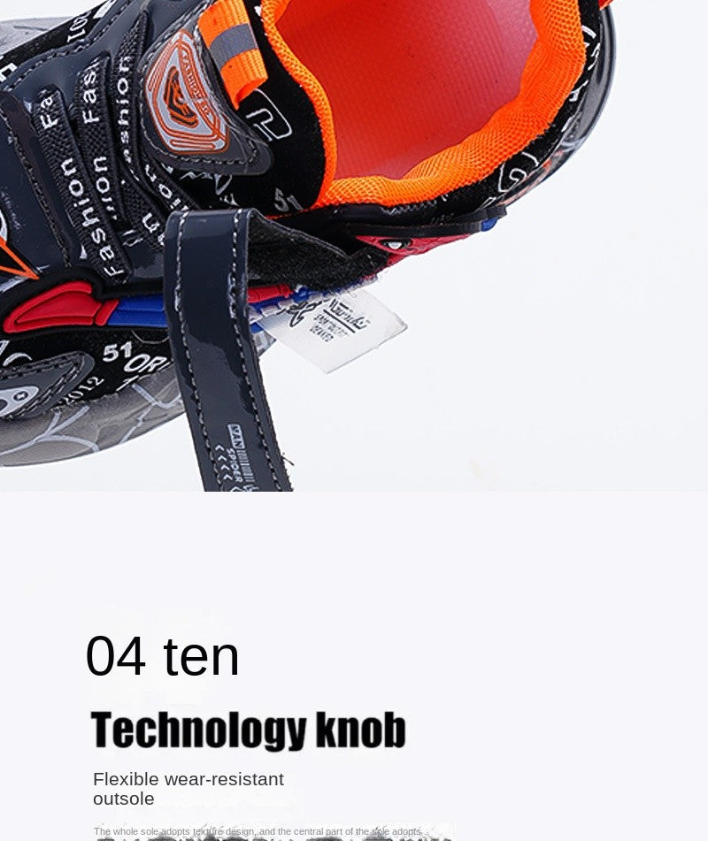 Disney LED Casual Sneakers Red Black For Spring Boys Spiderman Outdoor Shoes Children Lighted Non-slip Shoes Size 21-30