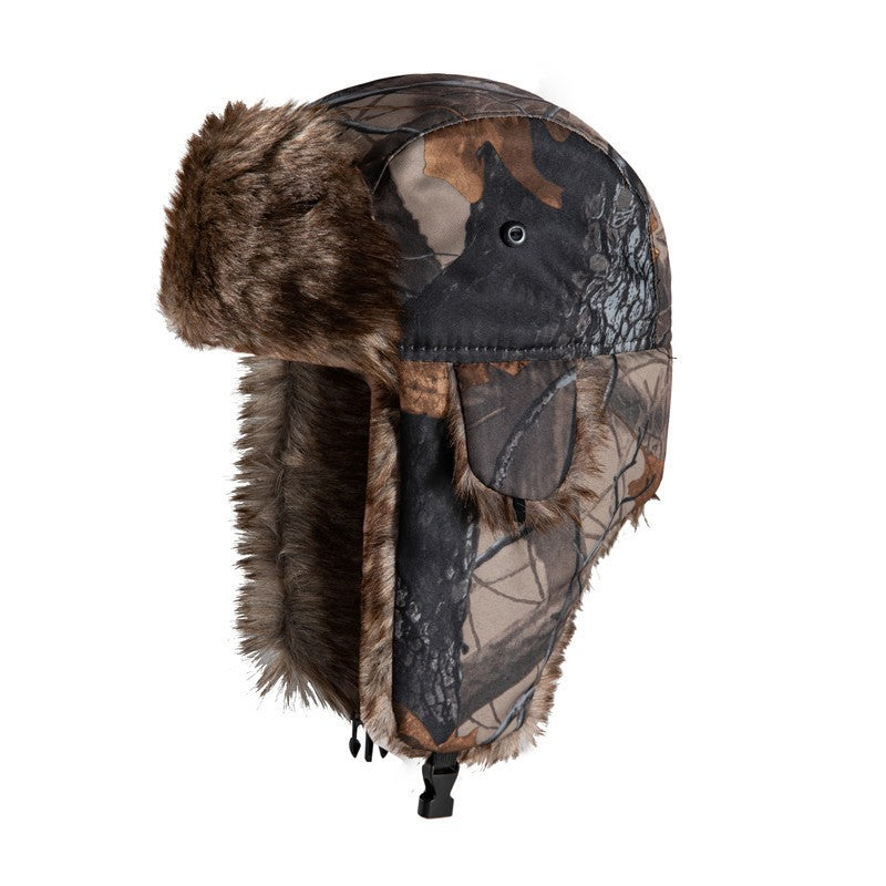 Camouflage Military Winter Hat Thermal Ear Flap Skiing Outdoor Sports Windproof Tactical Cap