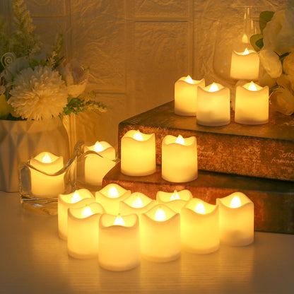 24/48Pcs Flameless LED Candle Lights Battery Powered Creative Wishing Tea Lamp Warm White Halloween Wedding Christmas Decoration