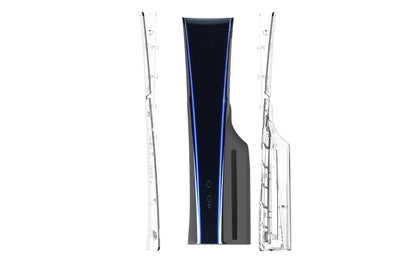 Yoteen Transparent Case for PS5 Slim Replacement Shell DIY Faceplate Clear Blue for PS5 Slim Disc & Digital Edition