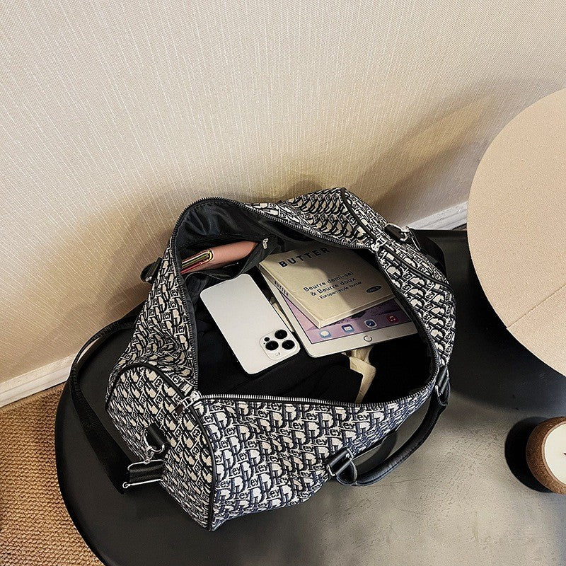 Women's Travel Totes Gym Bag Duffle Sports Fitness Business Casual Luggage Canvas Letter Handbag Outdoor Shoulder Weekend Bag