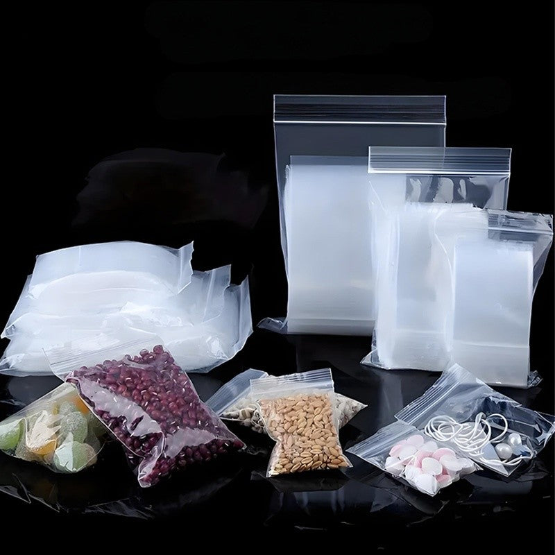 8*12cm 100 PCS,Thickened Plastic Sealed Clear Zip Lock Bags – New PE Material, Waterproof Seal, Heavy-Duty, Universal Packaging