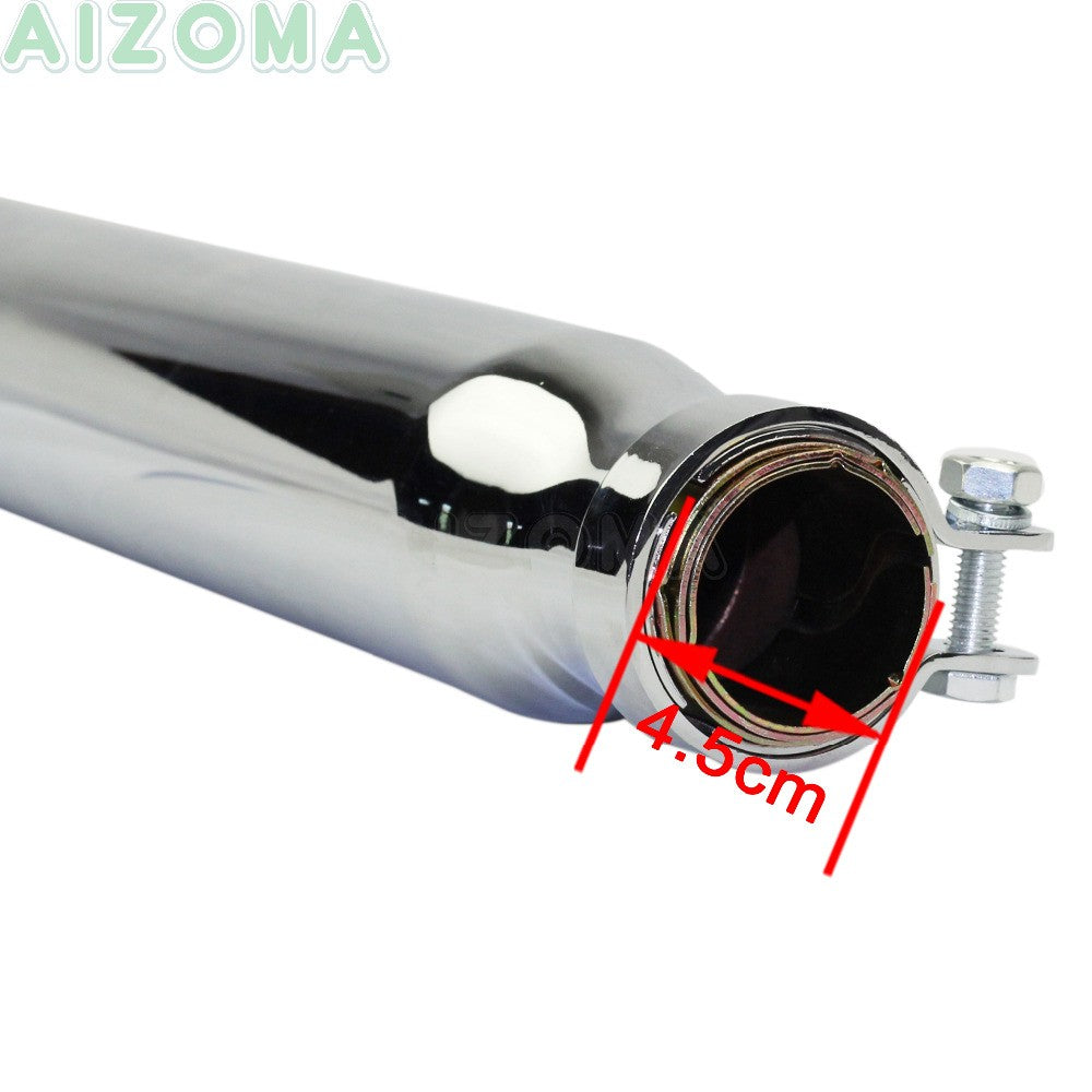 1 Pair Motorcycle Exhaust Muffller Pipe for Harley Suzuki VL 125 800 1500 Intruder Bobber Chrome Tapered Turn Out Iron Silenc