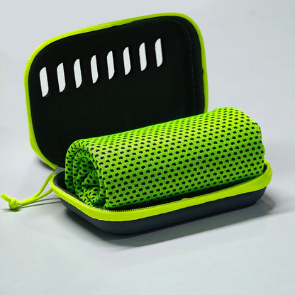 Camping Cooling Towels with EVA Case, Compact & Portable Travel Ice Towel Quick Dry Towels for Sports Gym, Hiking and Yoga