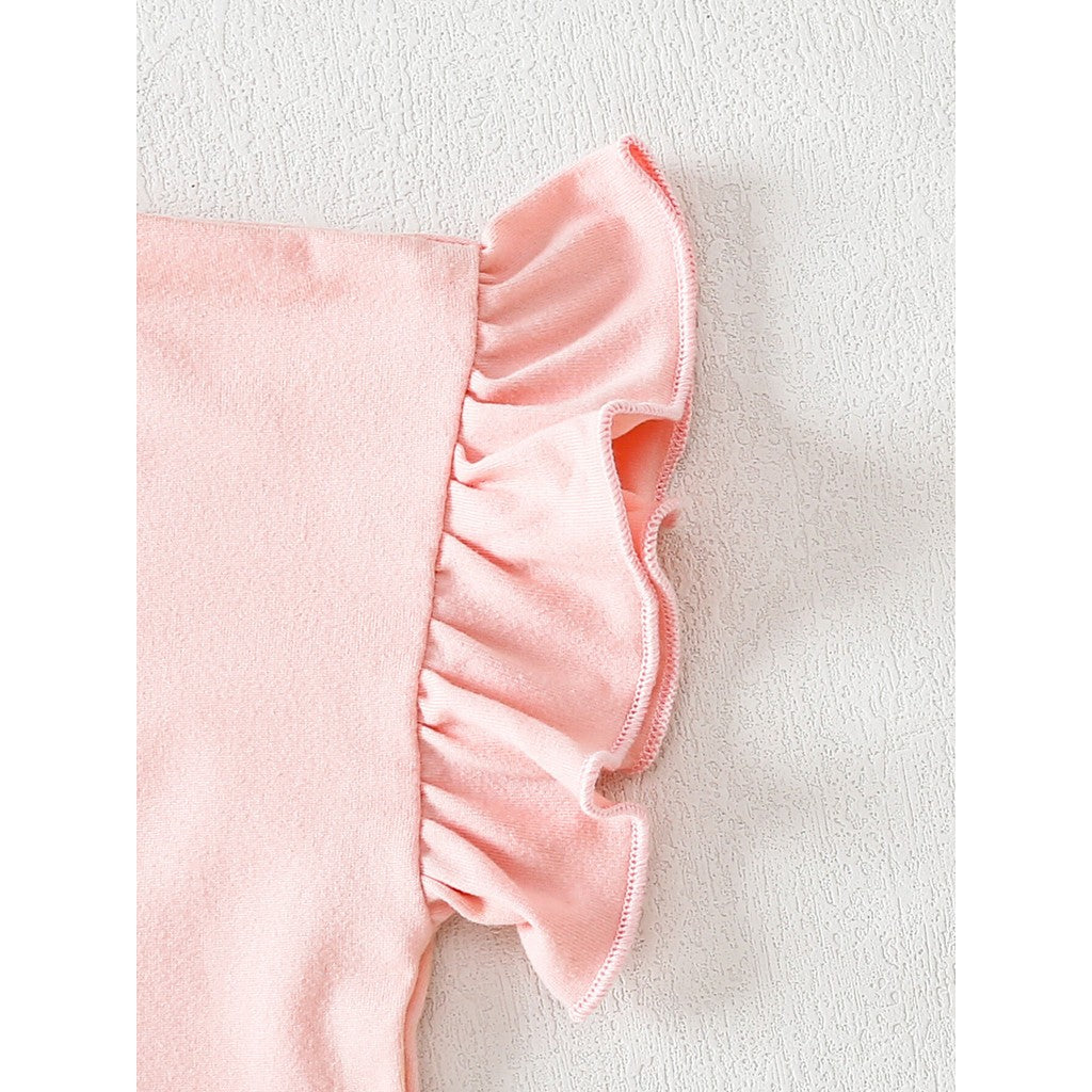 Clothes Set for 0-3Years Baby Girl Cute Cartoon Pattern Bow Short Sleeve Top + Denim Shorts Summer Costume for Toddler Girl