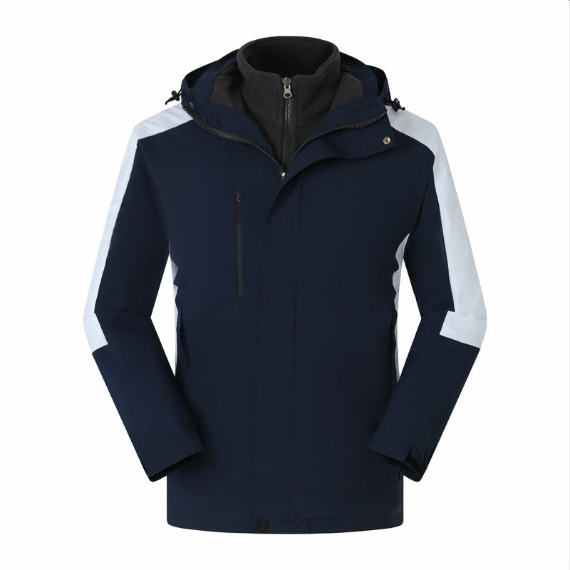 Customized Windbreaker printing free logo image picture thick fleece lined jackets outdoor sportswear windproof coat team clothi