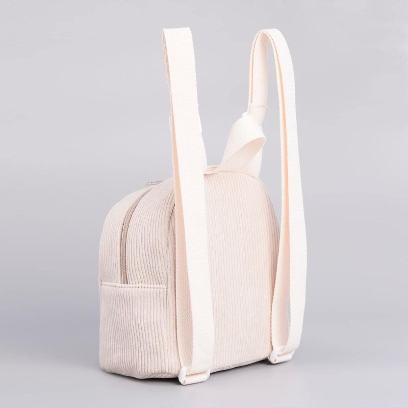 Mochila Clássica Infantil Minimalista em Veludo Cotelê