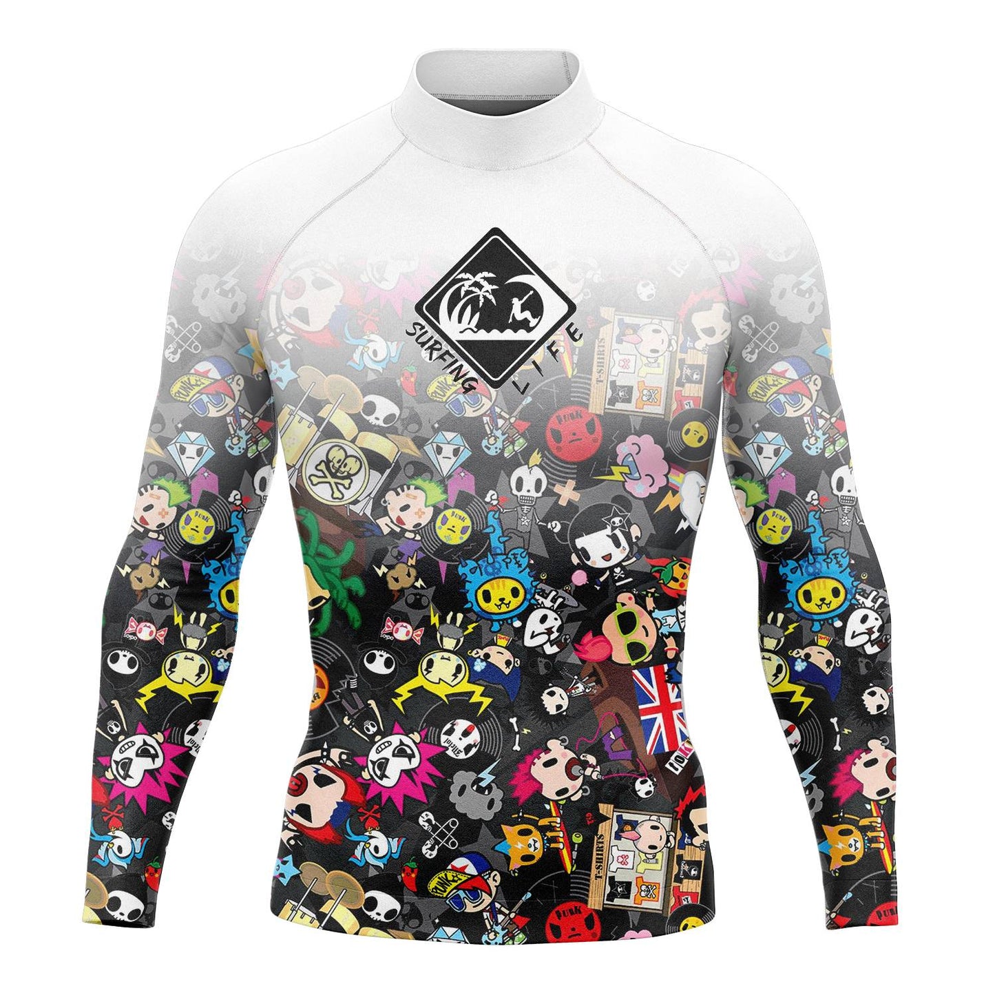 New Men's Long Sleeve Surfing Life Shirt Beach Sun Screen Surf Sweatshirt Rashguard UV Protection Swimwear UPF Gym Clothes