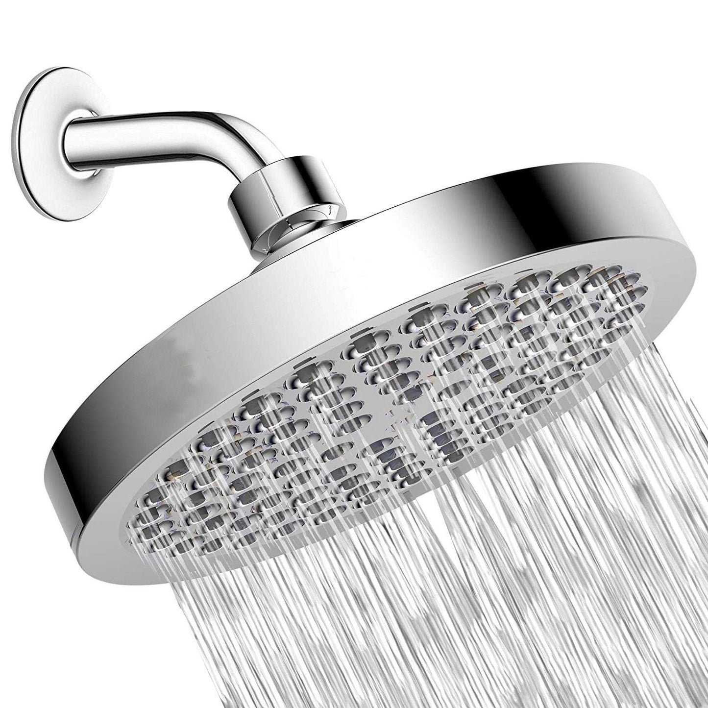 6 Inch Round Booster Shower Set Fully Electroplated Shower Head Home Set Bathroom Extension Shower Rod Set For Bathroom