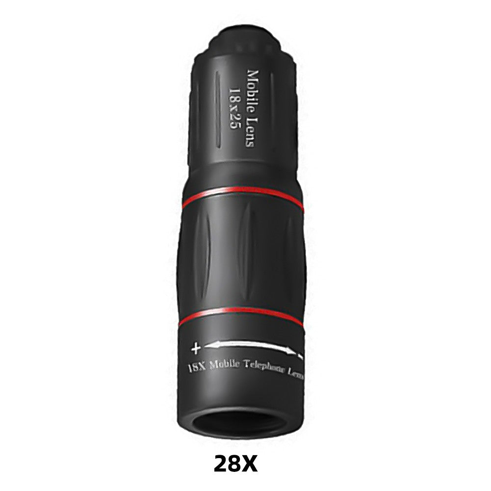 Lente de Telescópio HD 18/28/36X, Lente Teleobjetiva Universal com Zoom para Celular, Lente de Telescópio Óptico para Acampamento, Caça e Esportes