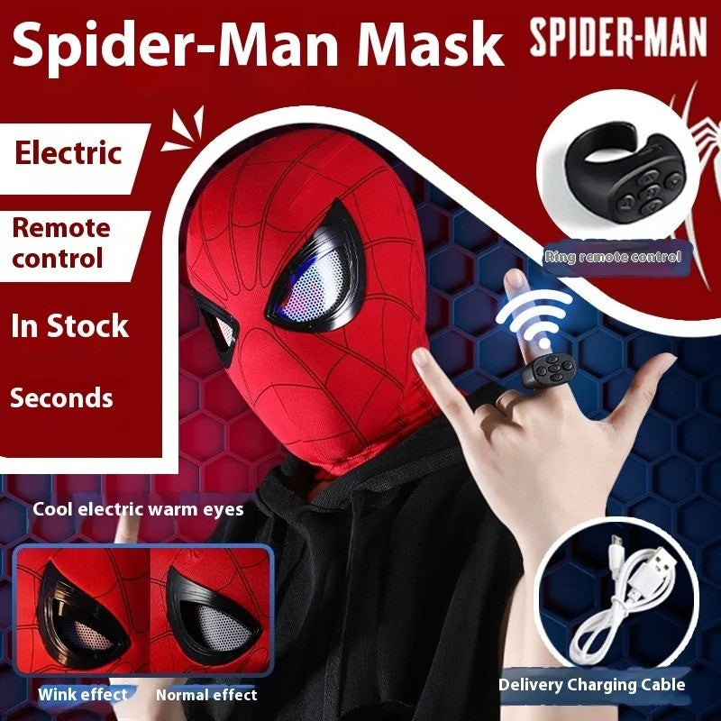 Promoção Máscara Capacete Homem-Aranha Espetacular da Marvel Colecionável Cosplay com Olhos Luminosos e Controle de Anel Elétrico