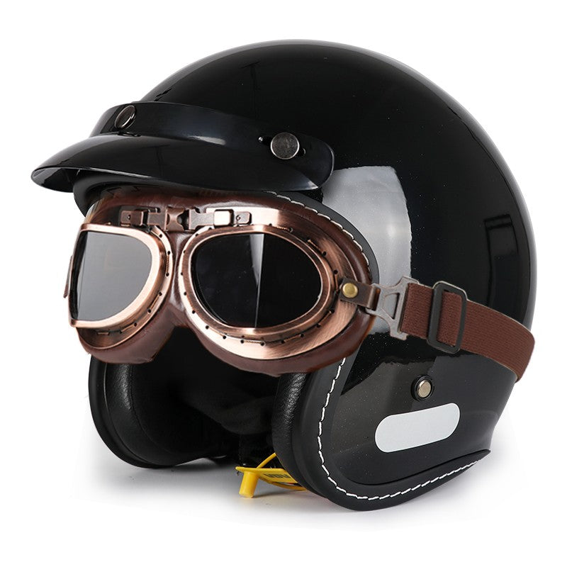 Capacete de motocicleta retrô clássico com certificação DOT, capacete aberto 3/4, segurança masculina e feminina, capacete universal para scooter elétrica