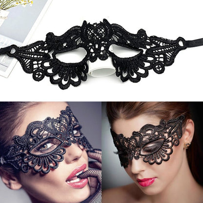 Sexy Women Black Lace Floral Eye Mask Masquerade Prom Face Mask Princess Queen Party Makeup Cosplay Nightclub Lace Mask Props