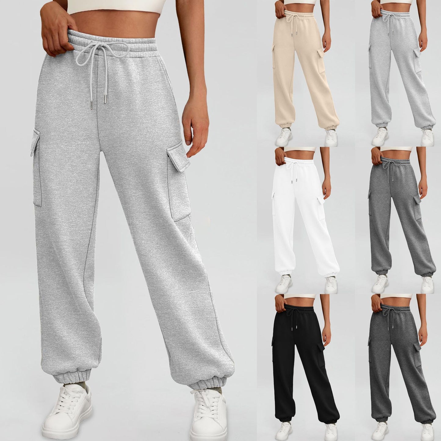 Women's Sweatpants Fleece Lined Baggy Athletic Jogger Trousers With Pockets 2025 Fall Casual Trendy Cargo Pants Fall Outfits