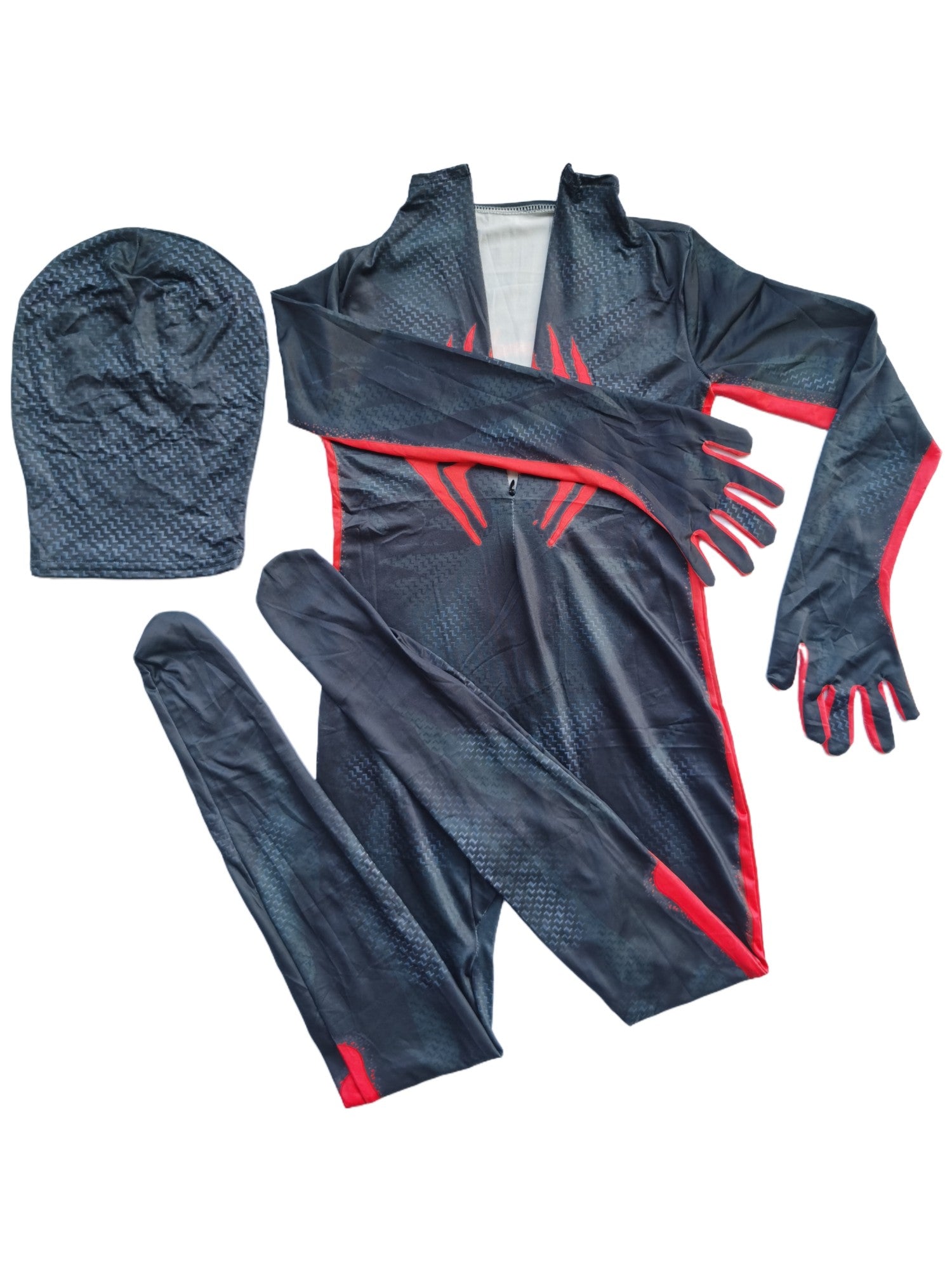 Kids Hero Costume Jumpsuit with Mask - Full Body Zip Up Outfit for Boys Halloween Birthday Party Cosplay Dress Up