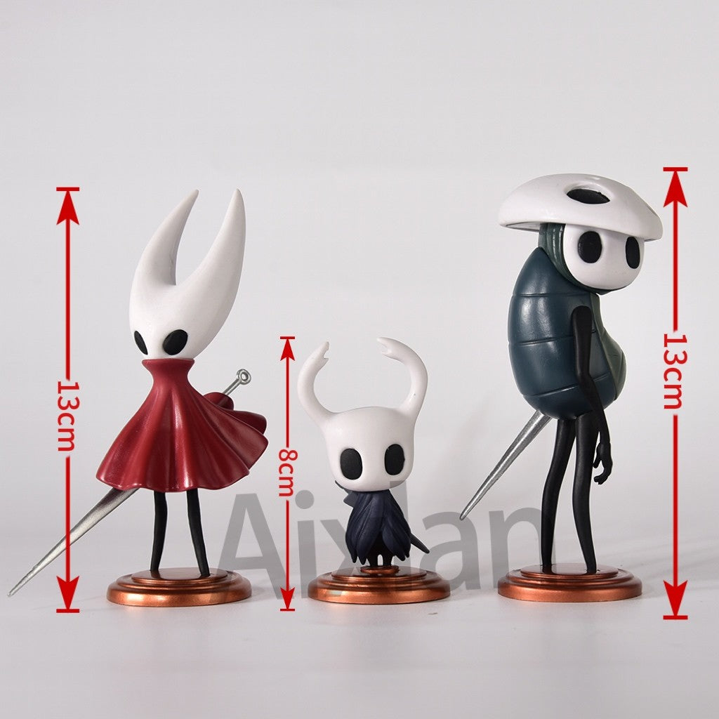 3 peças/conjunto Brinquedos Hollow Knight Anime Jogo Boneco O Cavaleiro Boneco de Ação Hornet/Quirrel Estatueta Modelo Colecionável com Caixa