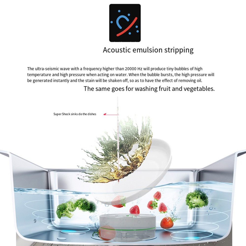 Portable Mini Ultrasonic Dishwasher USB Wireless Fruit Vegetable Dish Washer Electric Kitchen Home Dish Washing Machine Cleaner