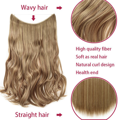 BENEHAIR Cabelo Sintético com Fio Invisível Sem Clipes Extensões de Cabelo Linha Secreta de Pesca Apliques de Cabelo Falso Para Mulheres