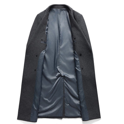 Winter Men's Woolen Coat Thicken Warm Trench Coat Men Wool Casual Double Fashion Breasted Long Overcoat Men
