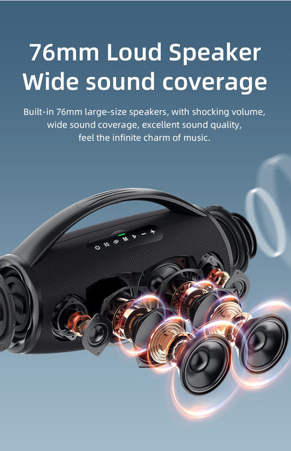 Caixa de Som Bluetooth ZEALOT-S97 80W Potente, Sem Fio com Alça Portátil, para Festa, Acampamento, Luz Colorida RGB