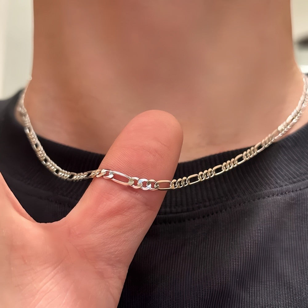 3mm NK Stainless Steel Chain Necklace Hip Hop Figaro Men Necklace Fashion Chain Jewelry Accessories