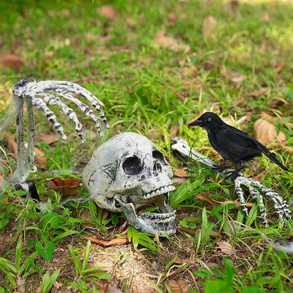 Decorações de Halloween para Casa Crânio Esqueleto Adereços de Terror para Exterior Caveira e Mãos Realistas para Jardim Brincadeiras Festas e Suprimentos