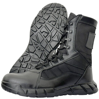 Leather Lightweight Man Tactical Boots Combat Boots Anti-Collision Training Lace Up Waterproof Outdoor Hiking Breathable Shoe