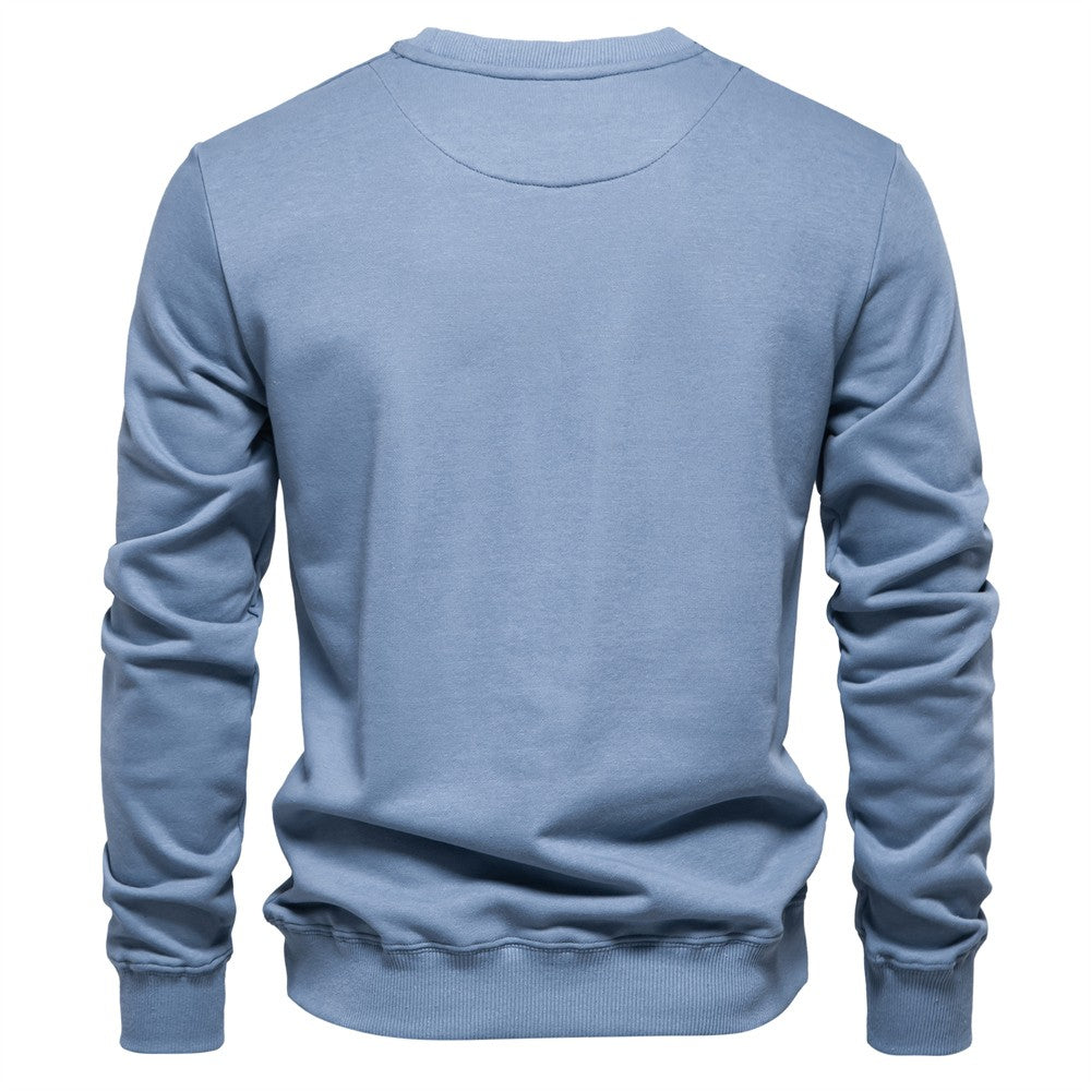 AIOPESON Cotton-blend Mens Crew Neck Solid Color Sweatshirts Pullover Casual Sport Sweatshirt for Men