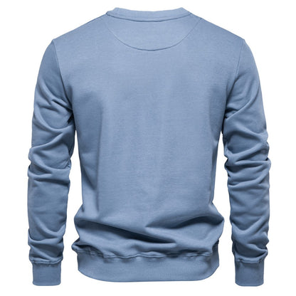 AIOPESON Cotton-blend Mens Crew Neck Solid Color Sweatshirts Pullover Casual Sport Sweatshirt for Men