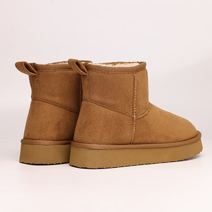 Shevalues Warm Plush Snow Boots For Women Winter Outdoor Anti-slip Fur Fluffy Ankle Boots Comfort Thick Sole Fuzzy Cotton Shoes