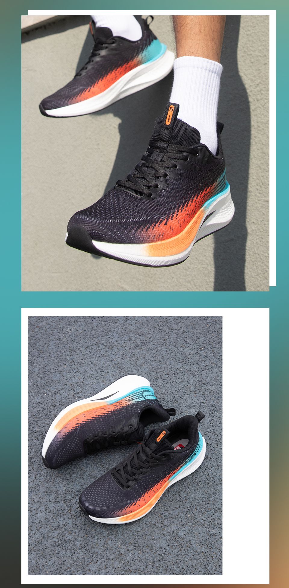 Baasploa Men Jogging Sports Shoes Carbon Plate Professional Cushioning Sneakers Male Outdoor Breathable Non Slip Running Shoes