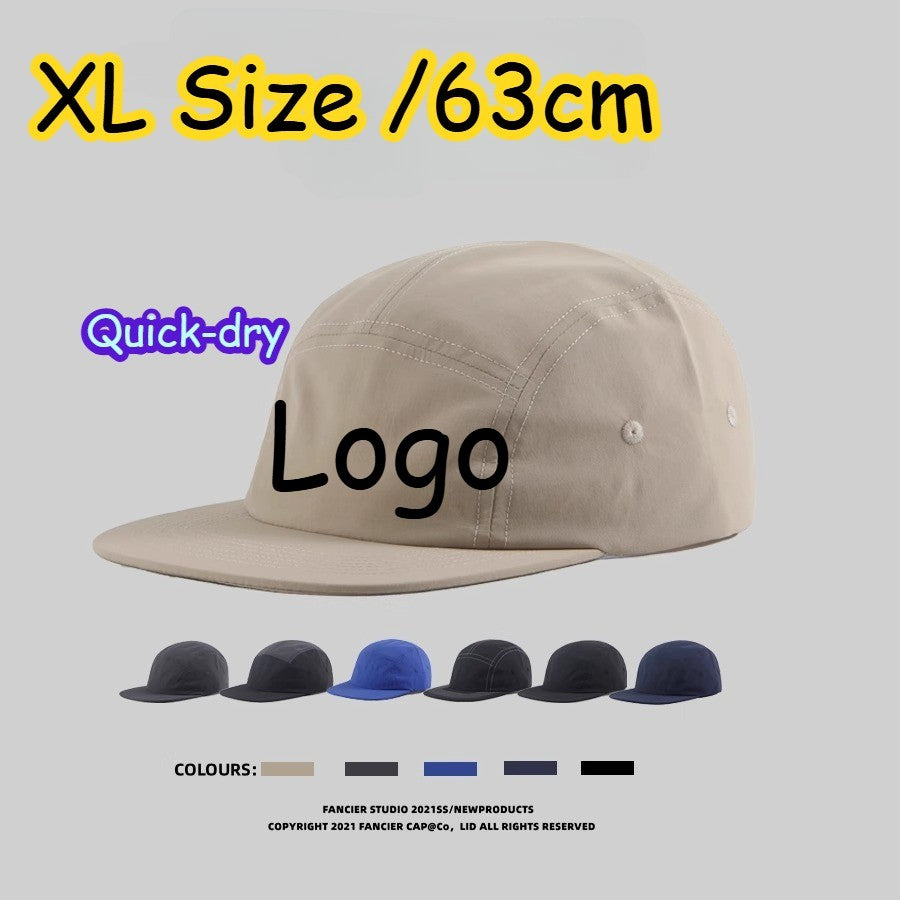 Quick-drying 63cm Large Flat Baseball Cap Men  Women Light  Breathable Sports Short Brim 5 Panel Running Hat Nylon Hats for Men